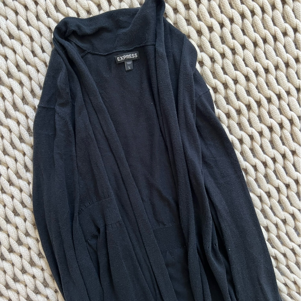 Black Express size large cotton cardigan
